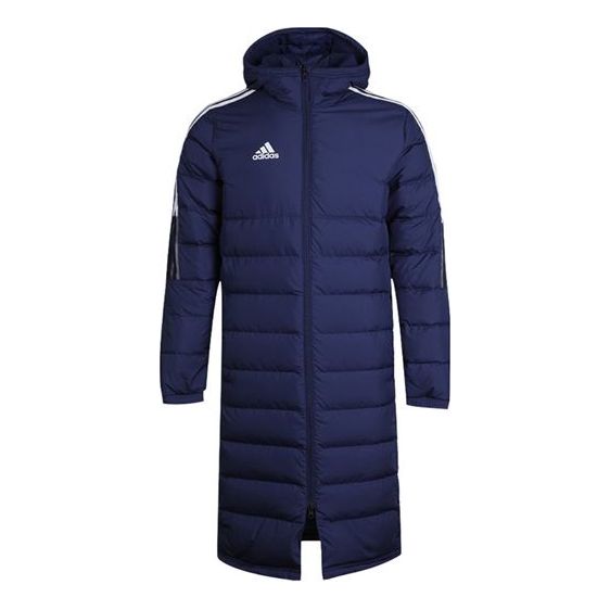 

Пуховик adidas Logo hooded down Jacket Navy Blue, синий