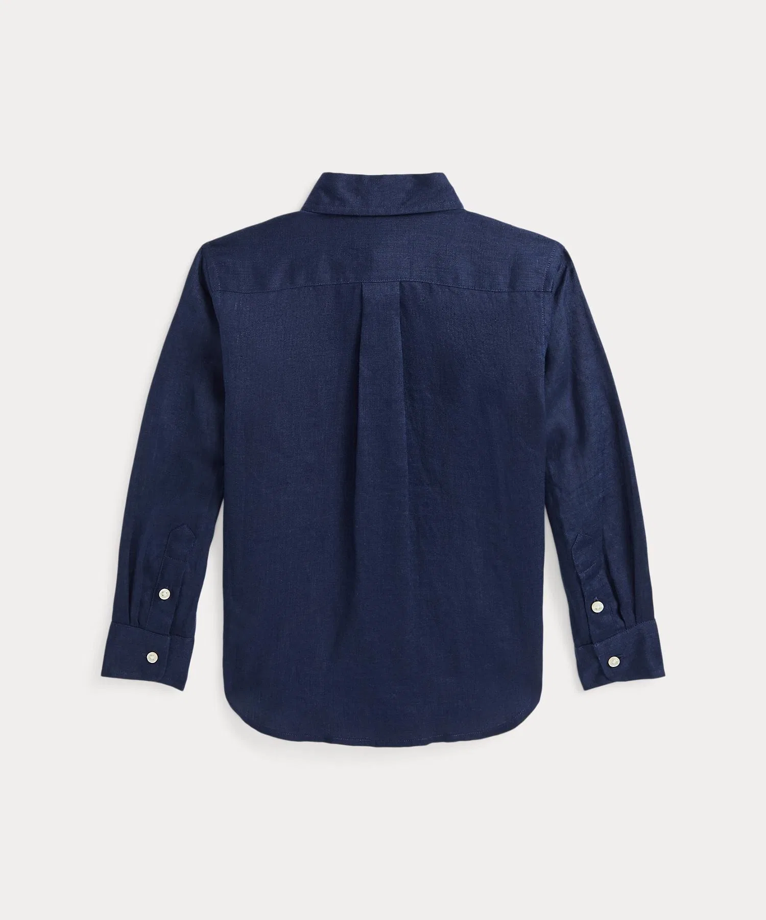 Детская льняная рубашка POLO RALPH LAUREN с вышивкой тёмно-синяя — фото 3