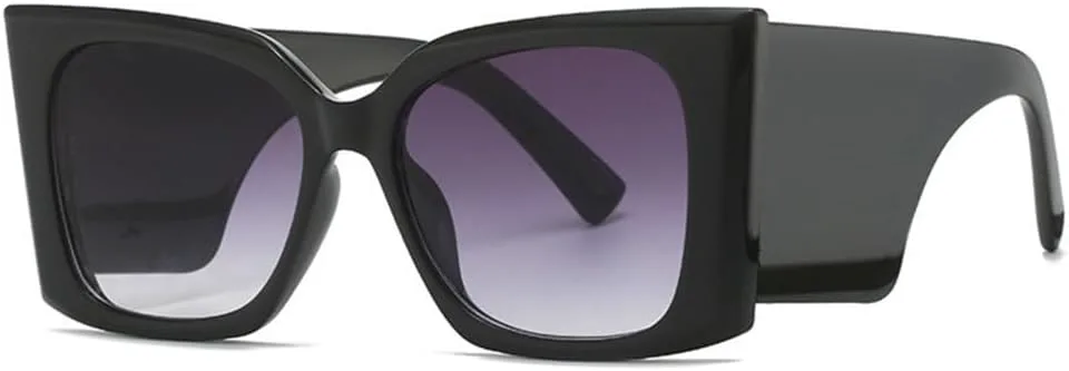 

Модные большие квадратные солнцезащитные очки-«кошачий глаз» в форме бабочки для женщин. Элегантные солнцезащитные очки с черным градиентом MTZJH, Black Double Gray