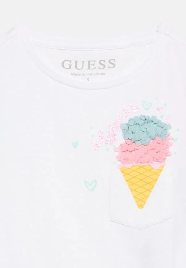Футболка с принтом Guess, Pure White — фото 4