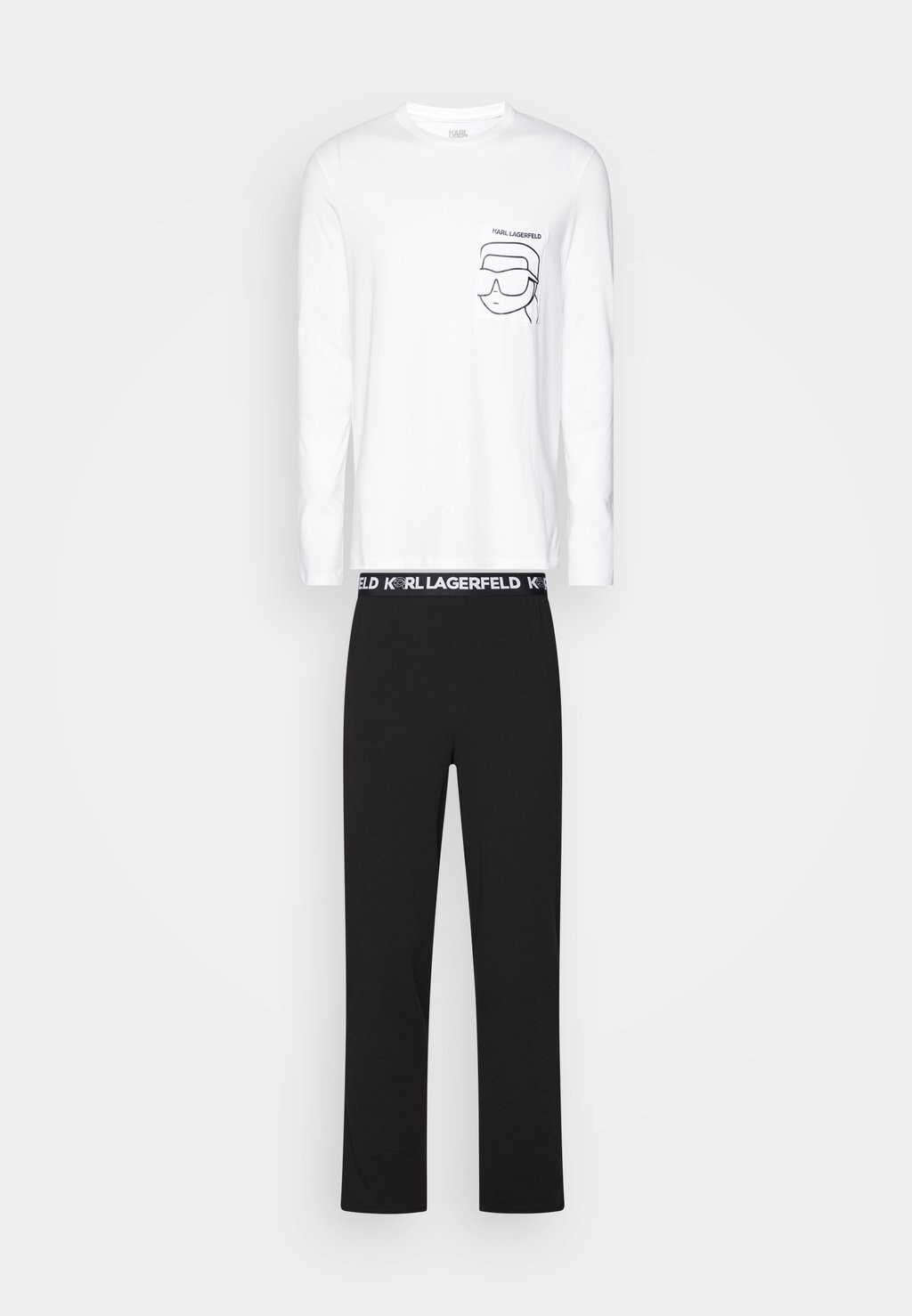 

Пижама IKONIK LONG SLEEVE SET KARL LAGERFELD, белый/черный