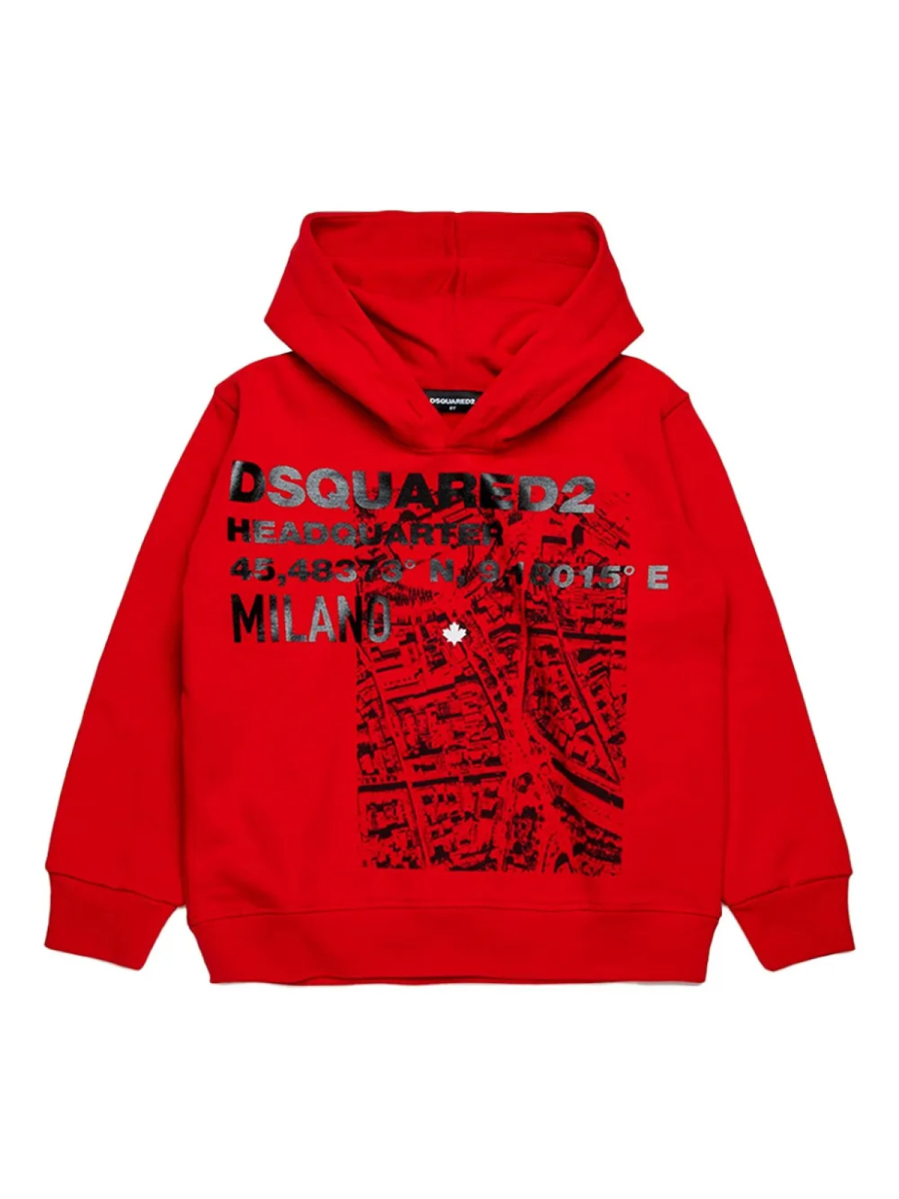 

Толстовка с капюшоном и графическим принтом DSQUARED2 KIDS, красный