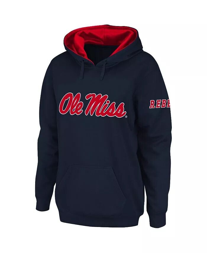 

Женская темно-синяя толстовка с капюшоном Ole Miss Rebels с большим логотипом Stadium Athletic