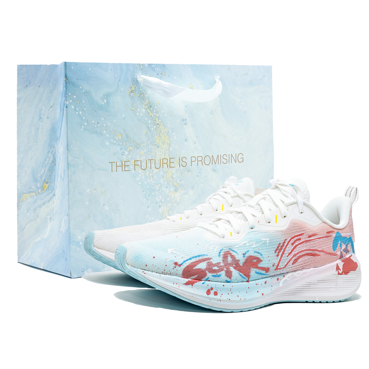 

LINING Беговые кроссовки Wuyue мужские низкие белый/розовый/синий