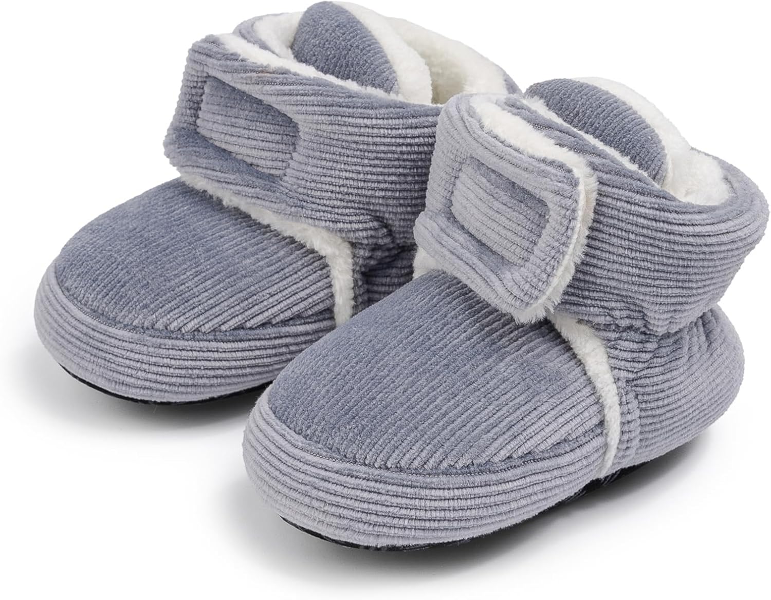 

Karwuiio Пинетки для новорожденных мальчиков и девочек, мягкие флисовые, стойкие носочки для младенцев, обувь, нескользящие ботинки для малышей, носочки для кроватки, Grey