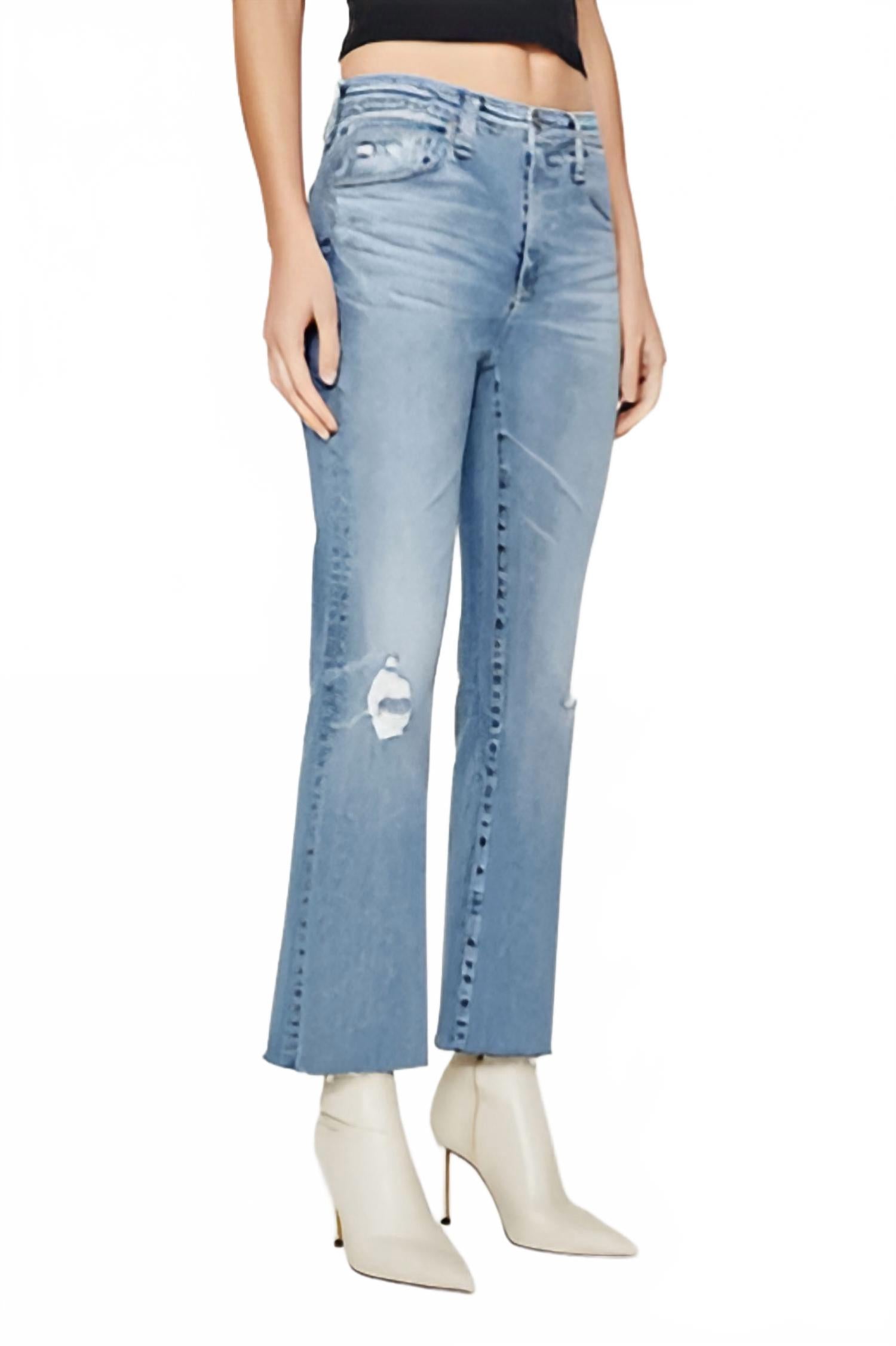 

Джинсы Farrah с потертостями и укороченным кроем в синем цвете AG Jeans