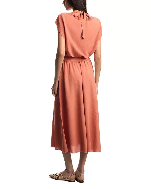 Платье из ребристого хлопкового смесового материала Emporio Armani, Persimmon — фото 2