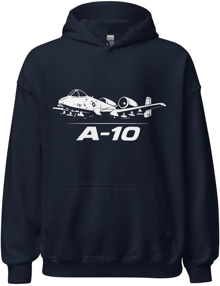 Толстовка A-10 Thunderbolt - худи с истребителем ВВС для любителей авиации и ветеранов Generic, темно-синий