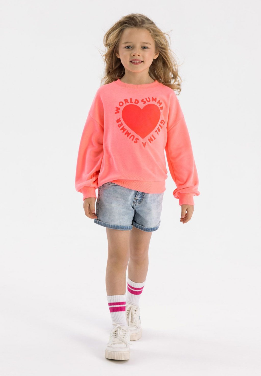 

Толстовка PRINTED CREW NECK LONG SLEEVE MINOTI, коралловый