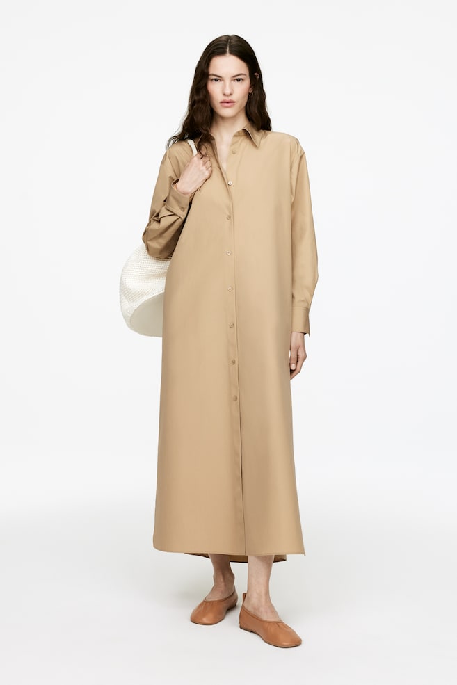 

Платье-Рубашка свободного покроя Arket, бежевый