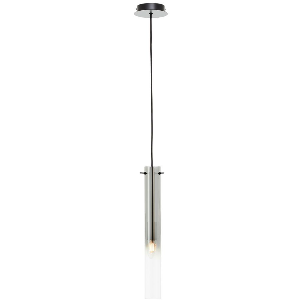 

Brilliant Lamp Glasini Подвесной светильник 1 лампочка матовый черный/дымчатое стекло алюминий/черный пластик 1x C35, E14, 25 Вт