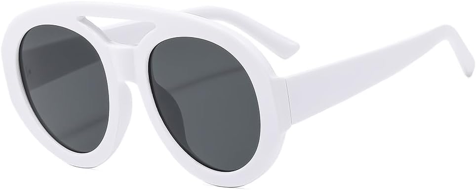 

Солнцезащитные очки для мужчин и женщин - защита UV400 - увеличенные линзы с двойной перемычкой и градиентным покрытием для занятий спортом на открытом воздухе и вождения QWBSER, C3white-black