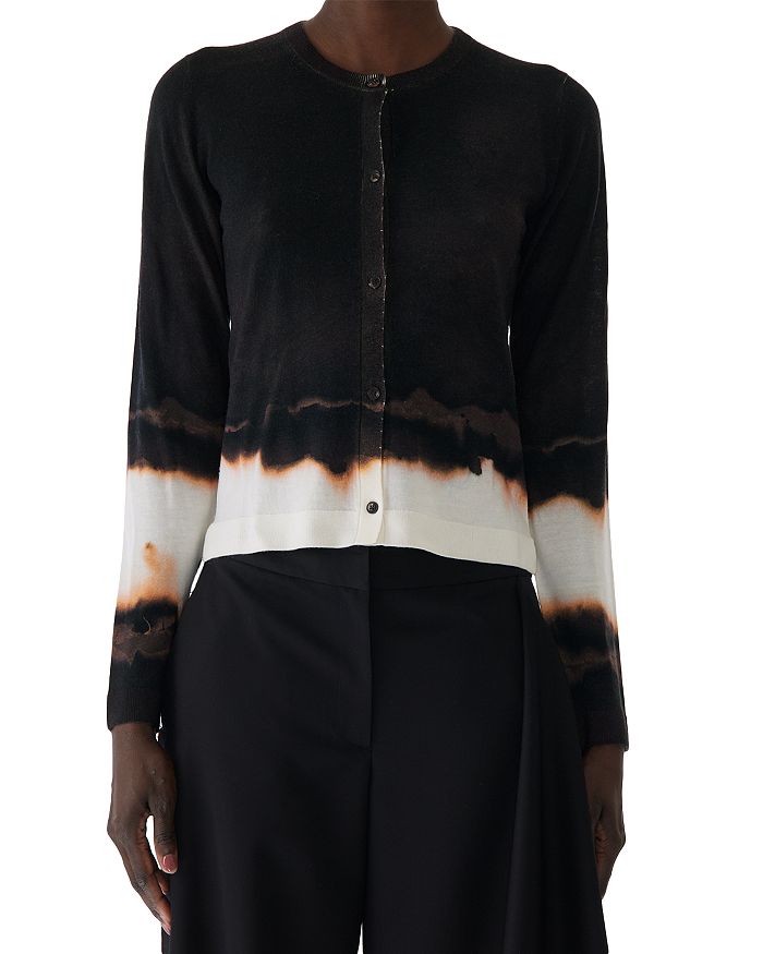 

Кардиган из шерсти с выжженной полосой Jason Wu Collection, коричневый
