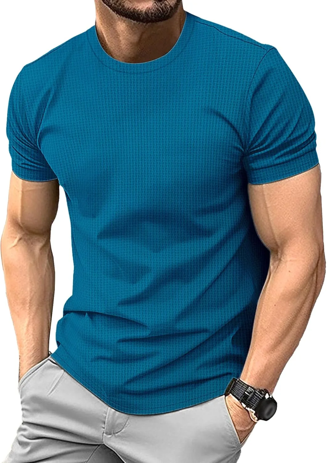 

Maiyifu-GJ мужская футболка Cool Comfy Jacquard, дышащая, спортивная