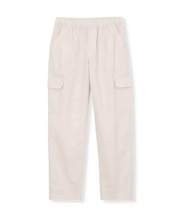 

Девчачьи тканые утилитарные карго-штаны на резинке Lands' End, загар/бежевый