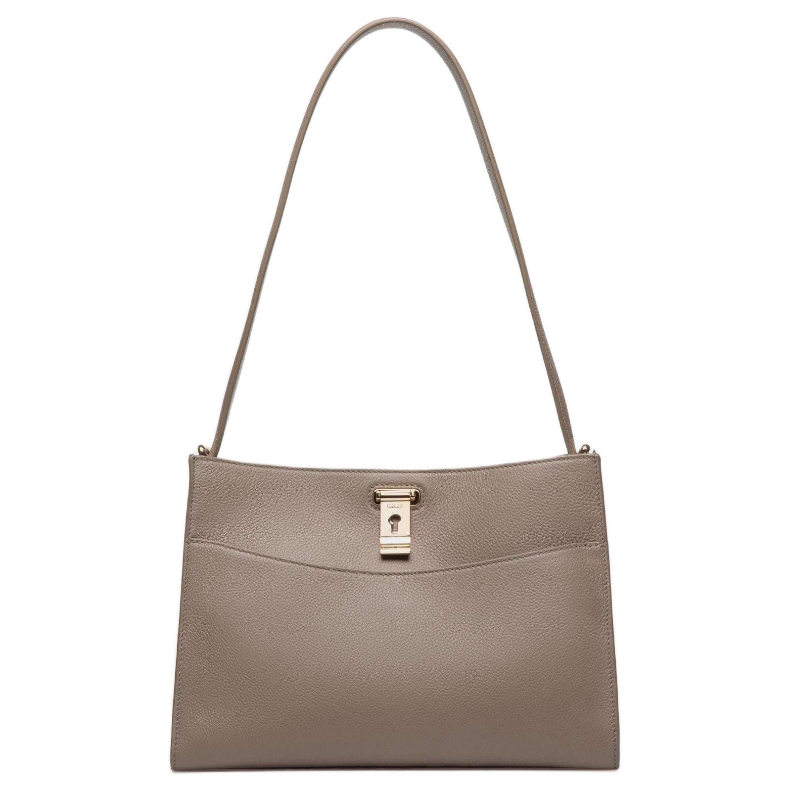 

BALLY Замковая сумка через плечо из зерненой кожи коровы женская бежевая