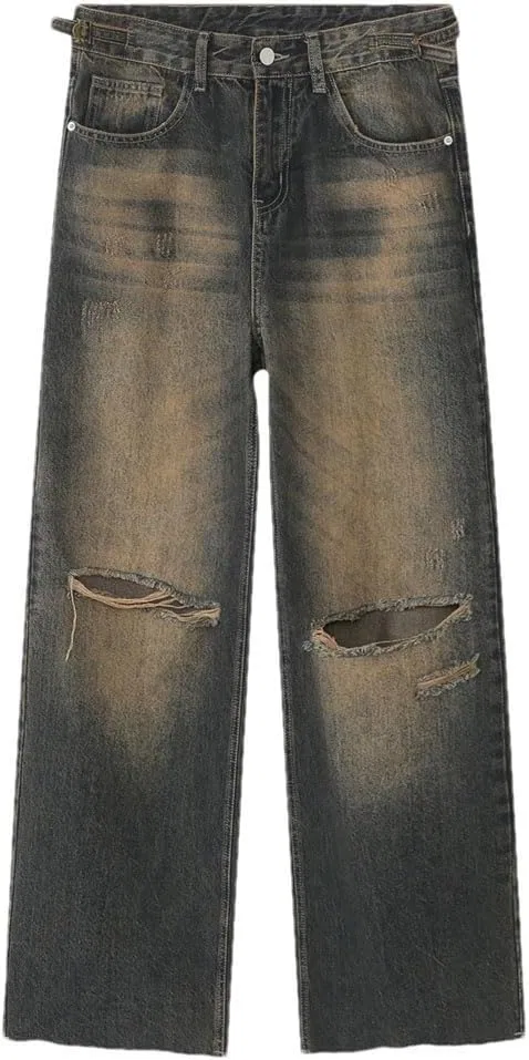 Джинсы прямые широкие Vintage, синий