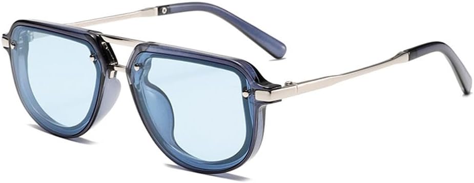 

Ретро маленькие овальные женские солнцезащитные очки класса люкс с заклепками, сине-зеленые, с защитой от УФ-излучения UV400, мужские модные панк-солнцезащитные очки HVTVTLA, Blue Blue