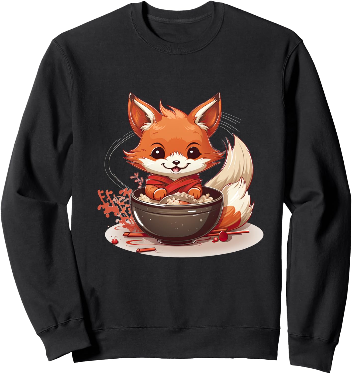 

Толстовка Japanese Ramen Eating Animal Design, черный