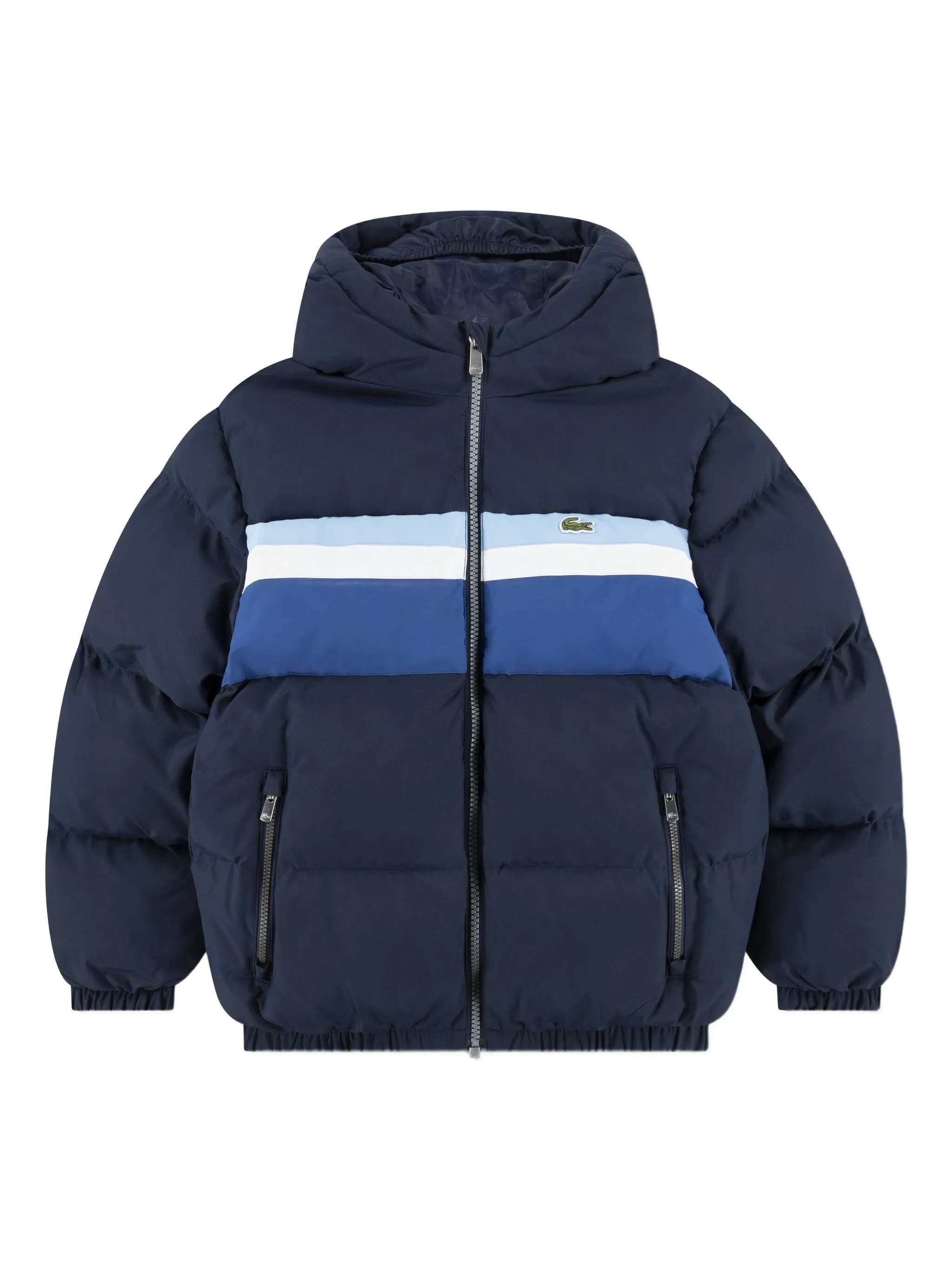 

Полосатая куртка с капюшоном Lacoste Kids, синий