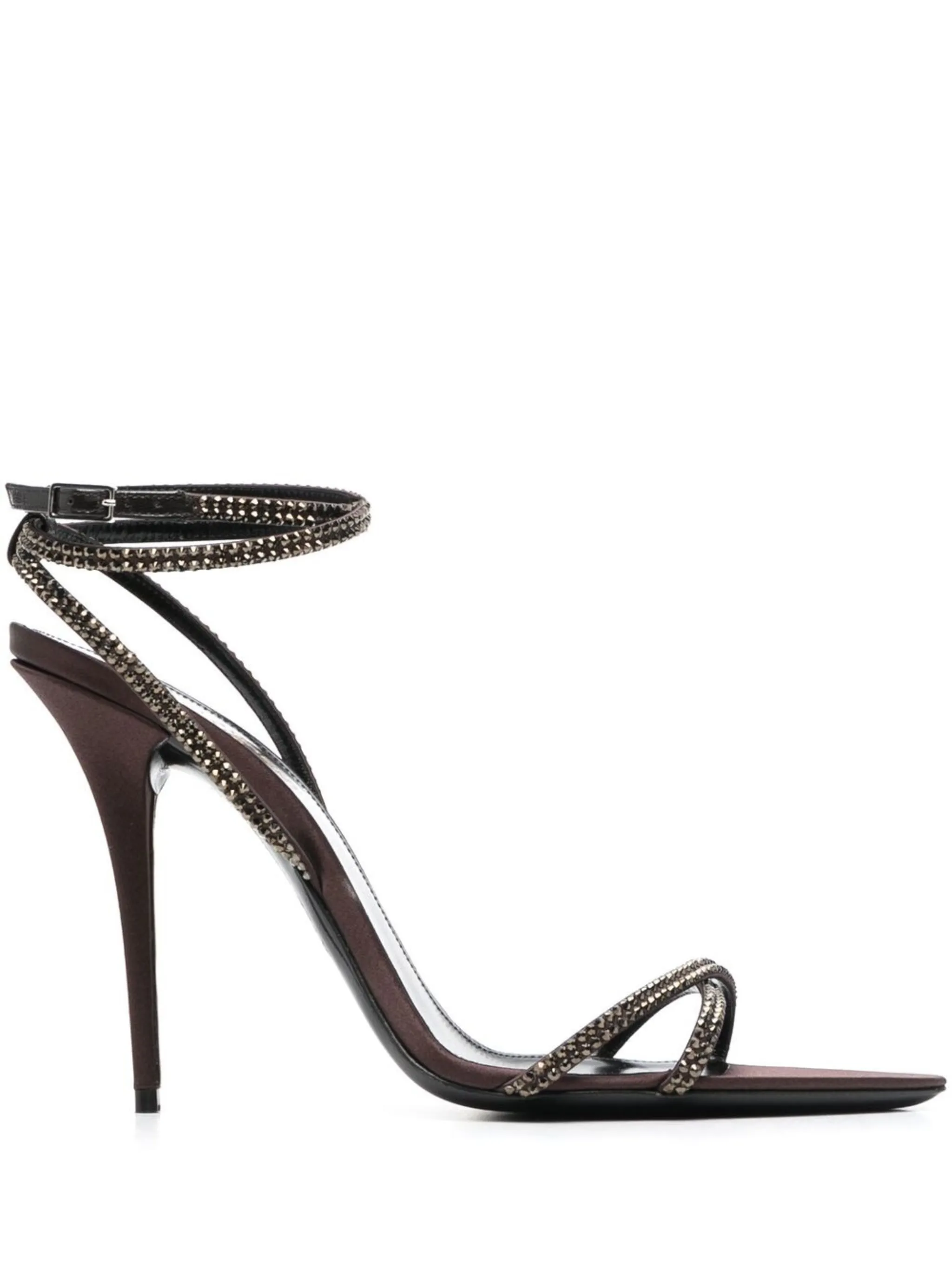 Декорированные босоножки Ava 105 Saint Laurent, коричневый
