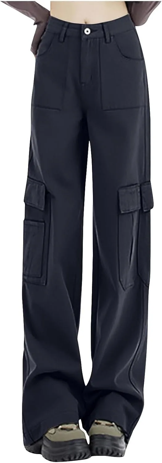 

Женские карго джинсы Y2K в стиле baggy, стрейч, высокая посадка, широкие FZYLQY