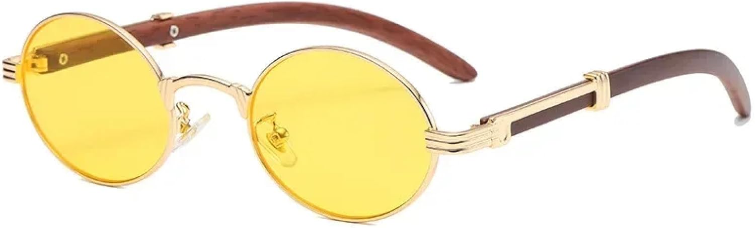 

Солнцезащитные очки с защитой от УФ-излучения UV400 | Маленький овальный размер | Для женщин и мужчин | Для занятий спортом на открытом воздухе и вождения DSVIGF, Gold Yellow