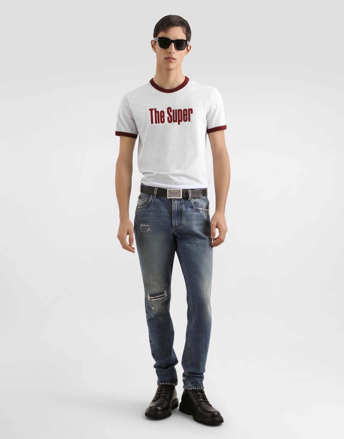 Джинсы из хлопка стандартного кроя Dolce & Gabbana, мультиколор — фото 4