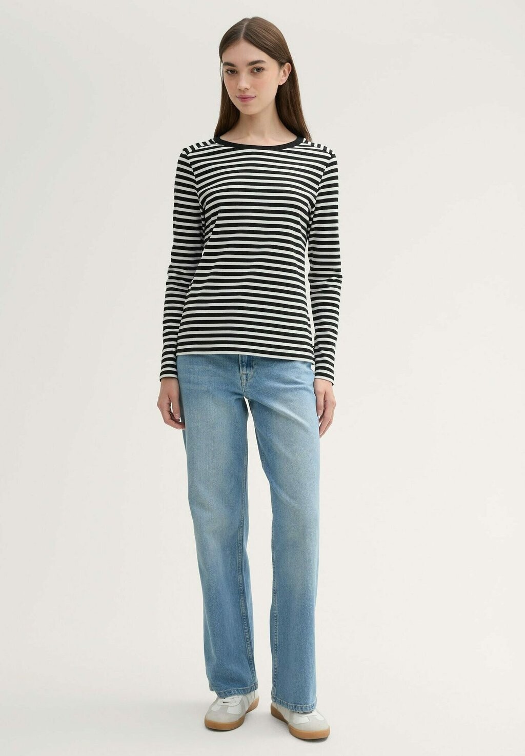 

Топ с длинными рукавами GESTREIFTES TOM TAILOR DENIM, черный