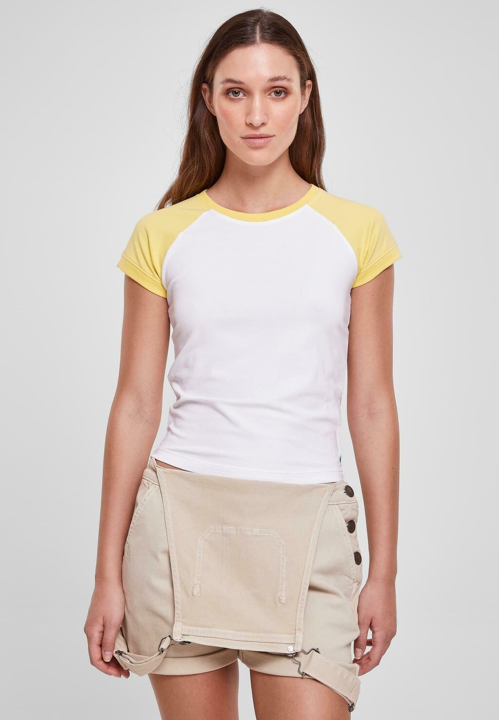 

Футболка с принтом STRETCH SHORT RETRO BASEBALL TEE Urban Classics, цвет white vintagesun