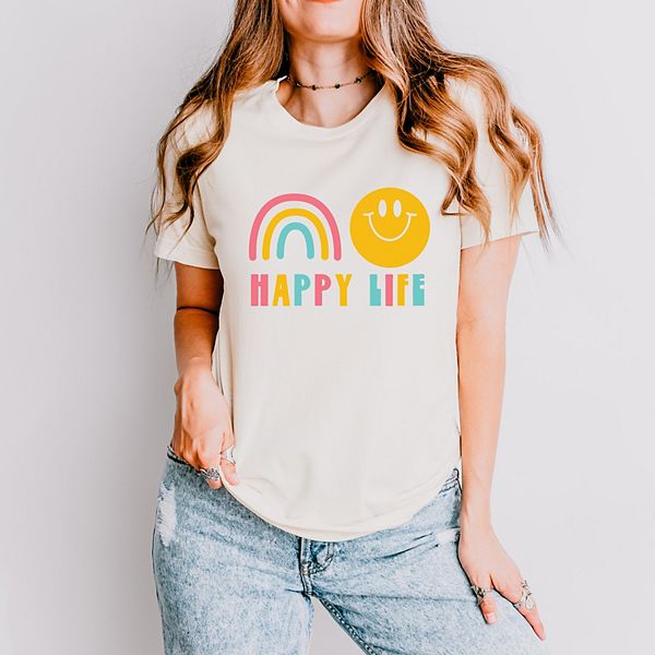 

Футболка Happy life с коротким рукавом Simply Sage Market, Cream, Зеленый, Футболка Happy life с коротким рукавом Simply Sage Market, Cream