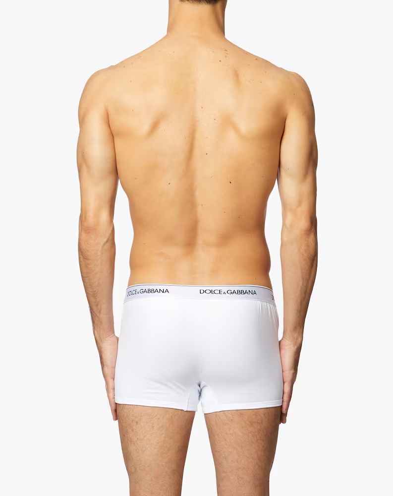 Комплект из 2 боксеров из хлопка стрейч Dolce & Gabbana, цвет Bianco Ottico — фото 3