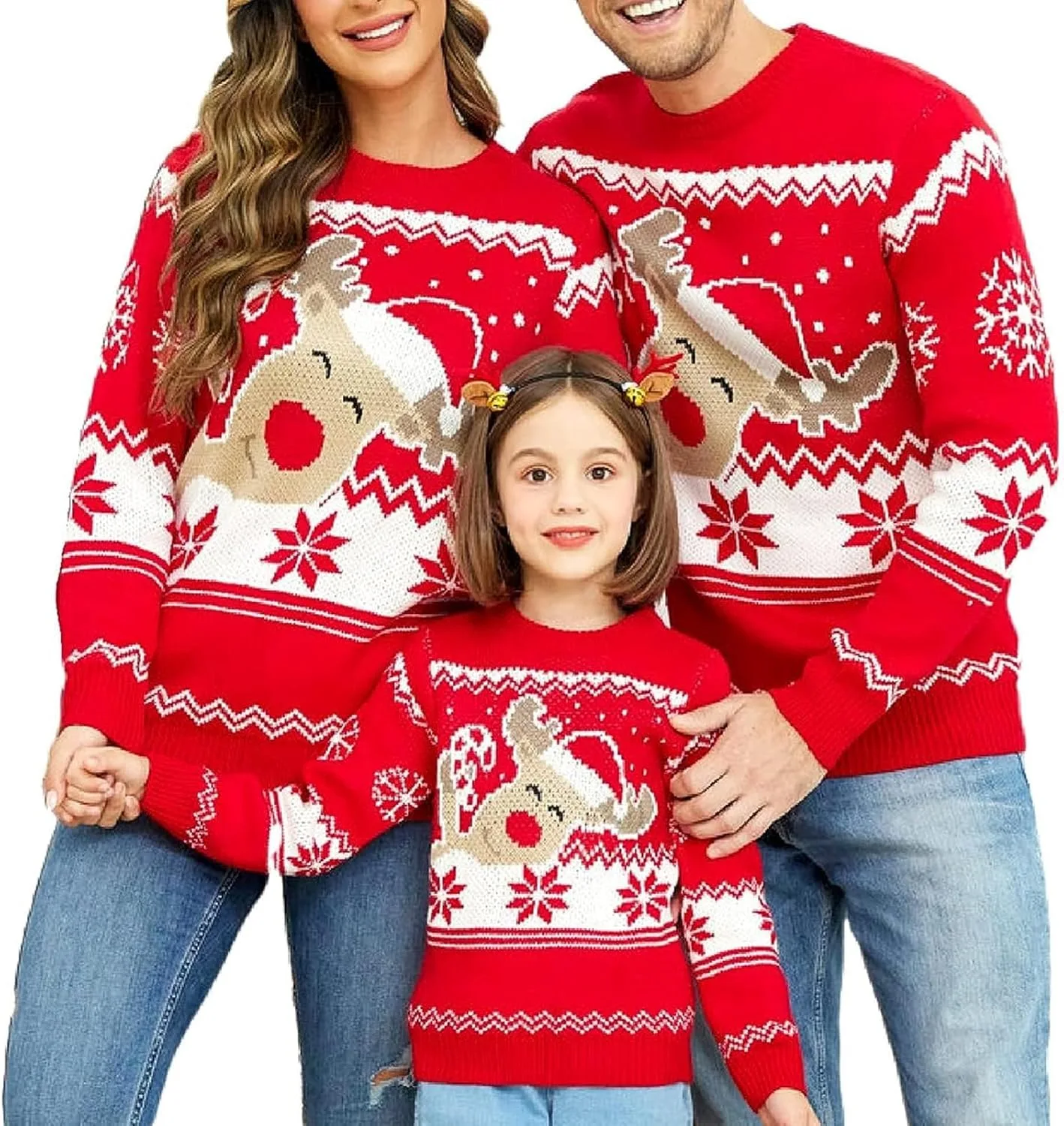

Семейный рождественский свитер с длинными рукавами Ugly Sweater Covvoliy