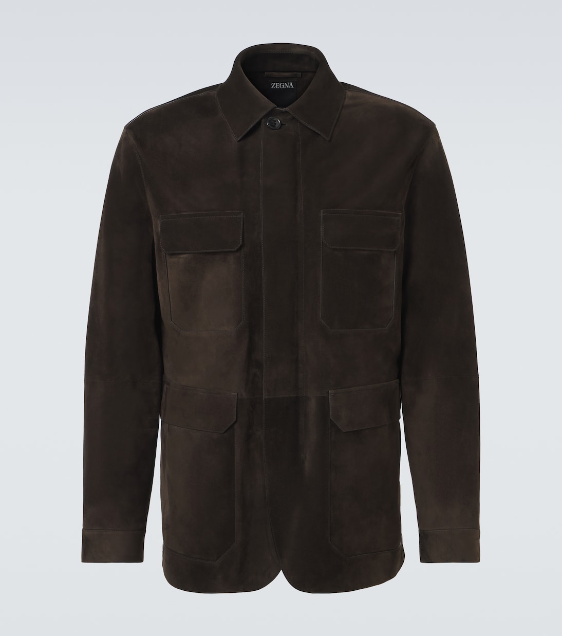 

Кожаная полевая куртка Zegna, темно-коричневый