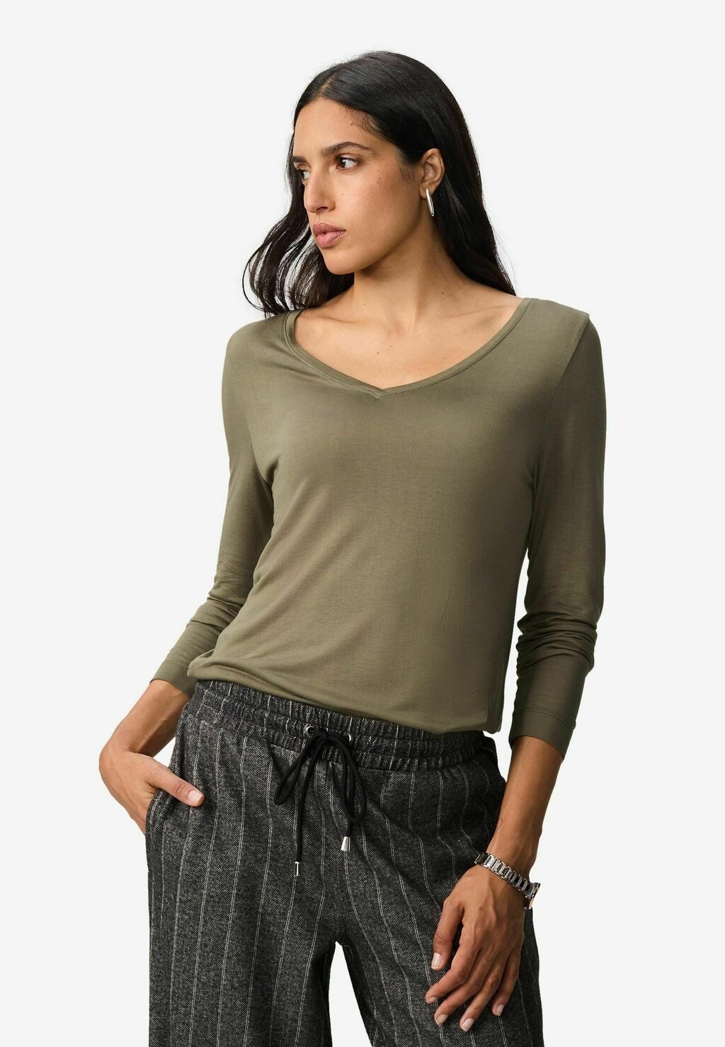 

Топ с длинными рукавами REGULAR FIT SLOUCH V-NECK LONG SLEEVE Next, зеленый