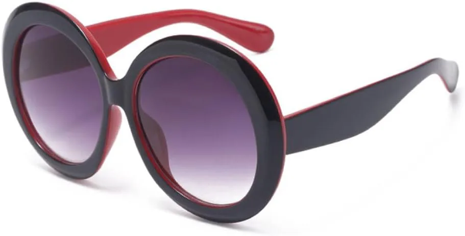 

Винтажные большие круглые солнцезащитные очки для женщин, коричневый градиент, увеличенного размера, модные роскошные зеркальные прозрачные очки, L21342 generic, C4