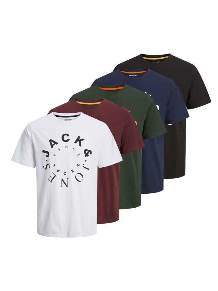 

Футболка Jack & Jones 5er Pack, цвет weiß/blau/schwarz/rot/grün