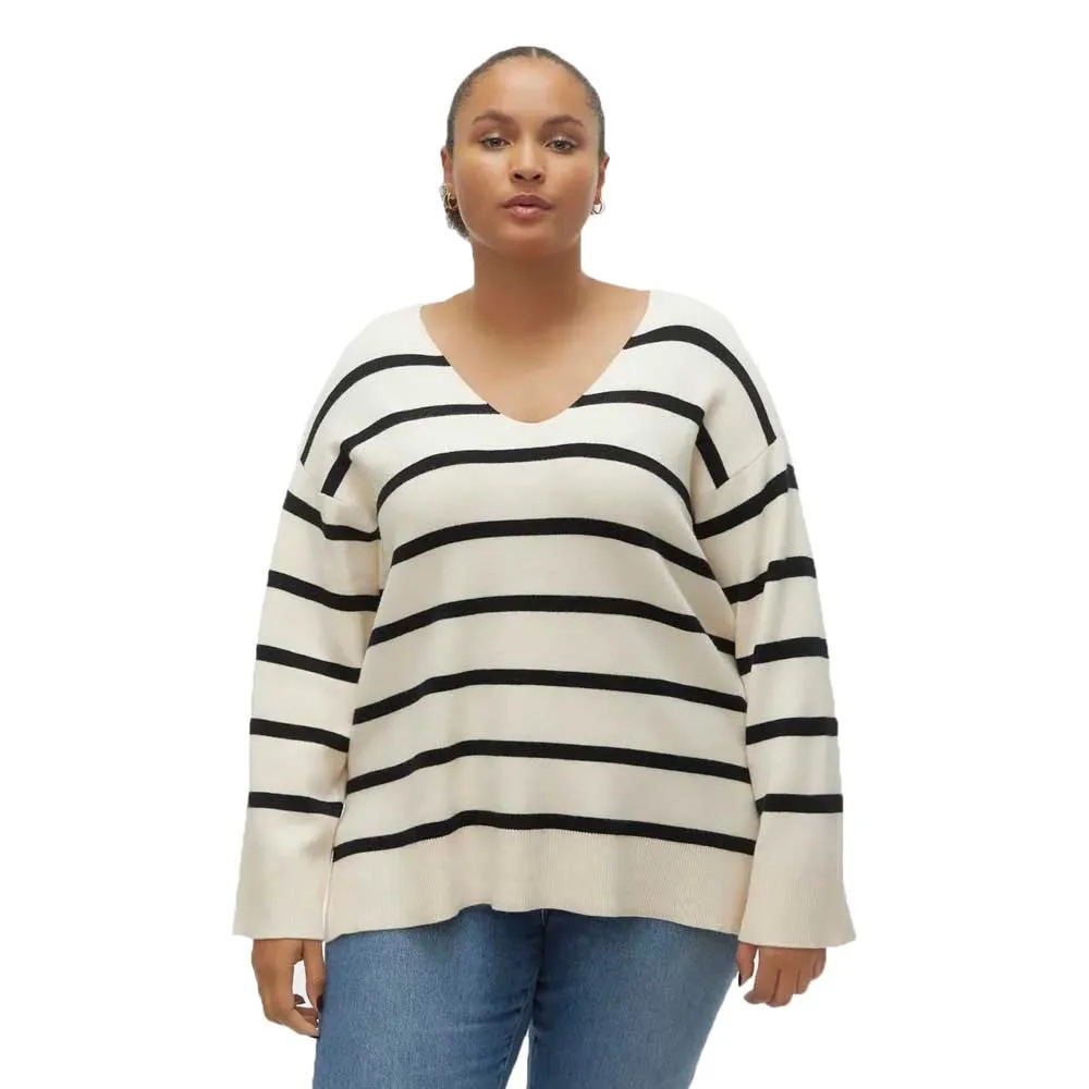 

Свитер Vero Moda Curve Csaba v neck, бежевый
