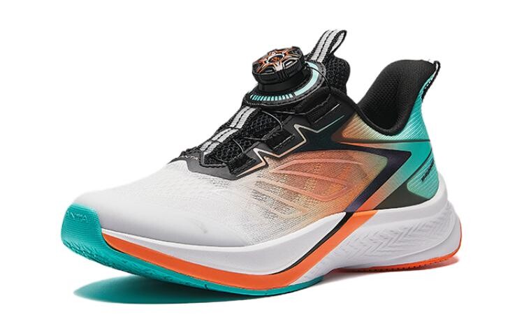 Детские кроссовки GS Low-top ANTA Белые/черные/флуоресцентные Aqua Green Anta Kids, зеленый — фото 2