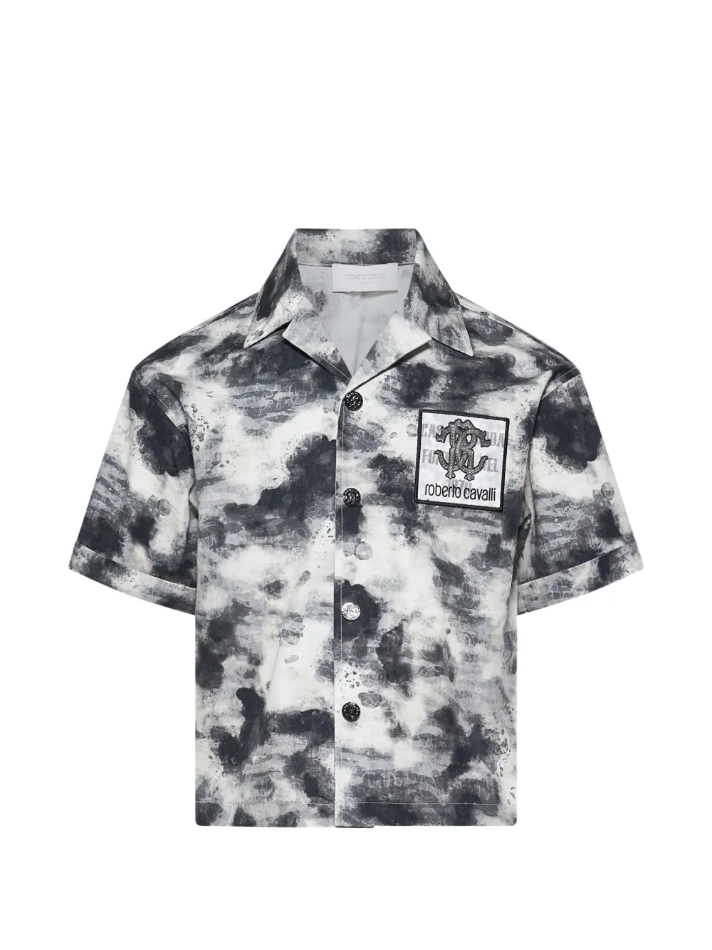 

Рубашка с нашивкой-логотипом Roberto Cavalli Junior, черный