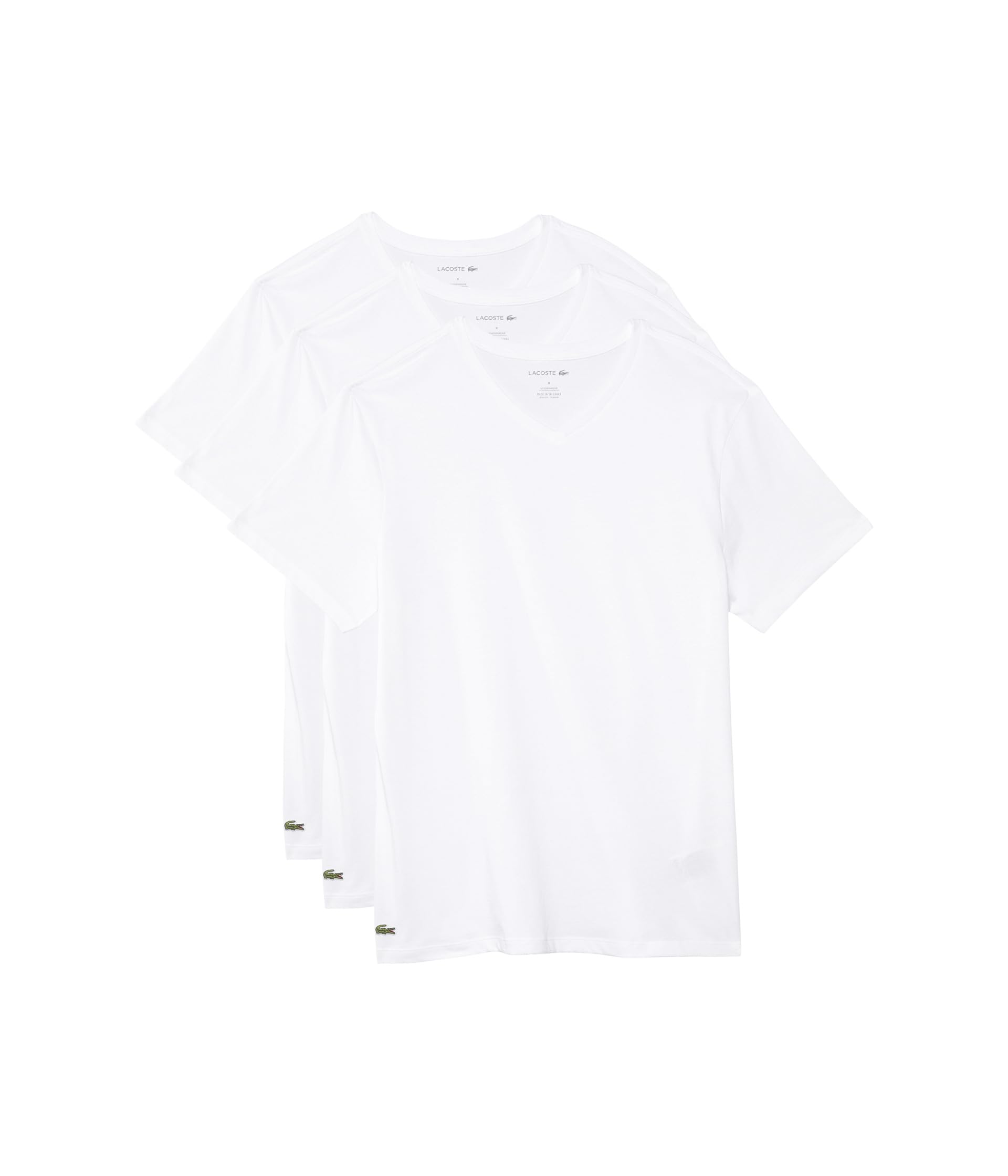 

Футболка Lacoste 100% Cotton Regular Fit V-neck T-shirt 3-pack, белый