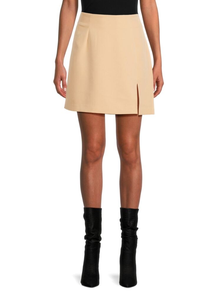 

Мини-юбка с разрезом и высокой талией Vero Moda, цвет Irish Cream