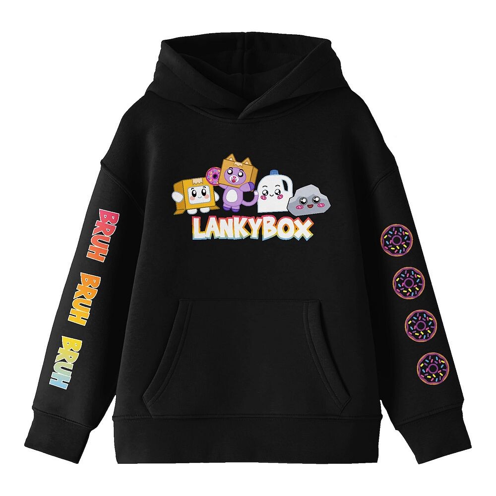 

Толстовка с рисунком «LankyBox» для девочек 7–16 лет с милыми персонажами Licensed Character, черный