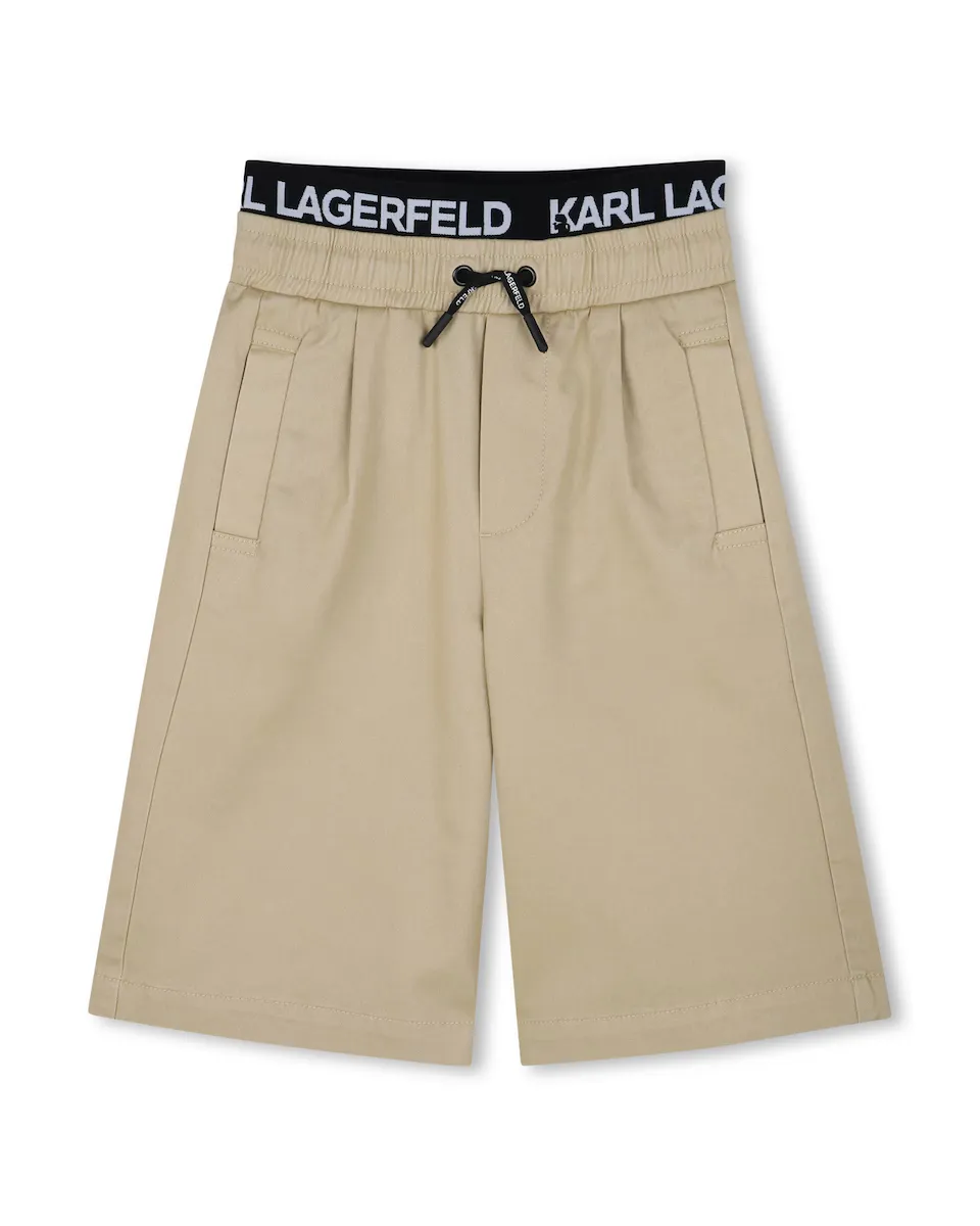 

Шорты-бермуды для мальчиков с двойным поясом и шнурком Karl Lagerfeld Kids, цвет Crema