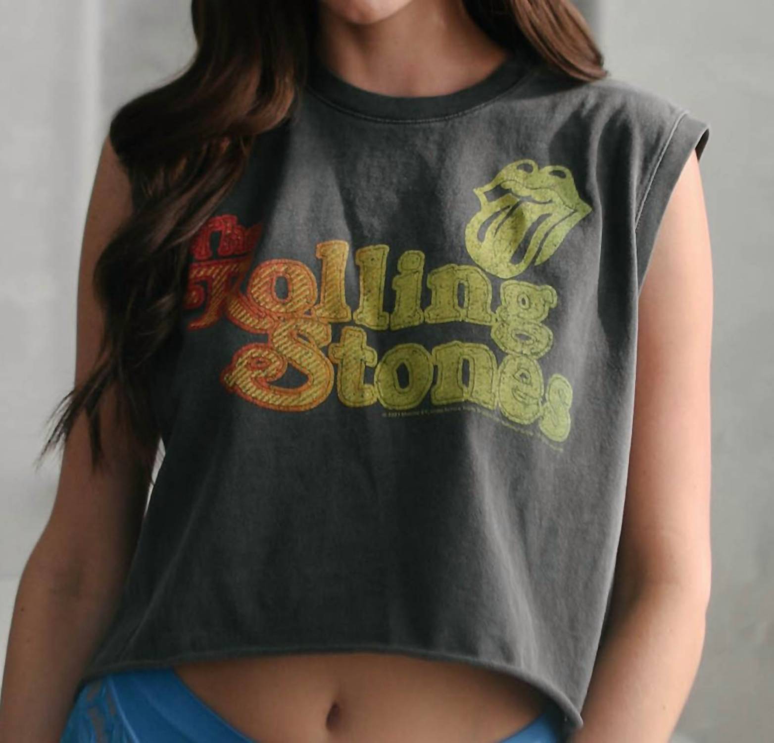 

Футболка Rolling Stones Hot Stuff в винтажном черном цвете People of Leisure