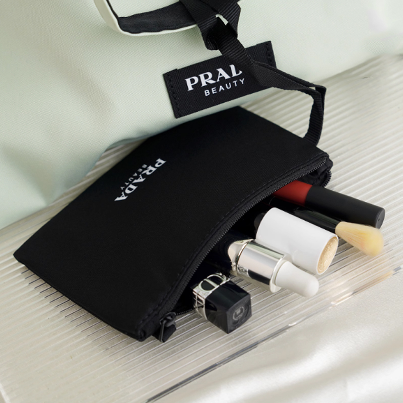 PRADA Зеленый гороховый Large Capacity портативная косметичка для хранения — фото 3