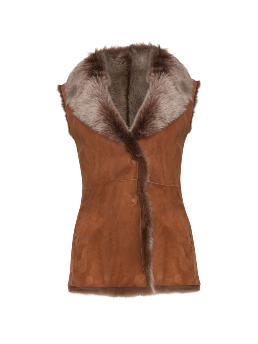 

Жилет из овчины Toscana Made For Generations WOLFIE FURS, цвет Whiskey