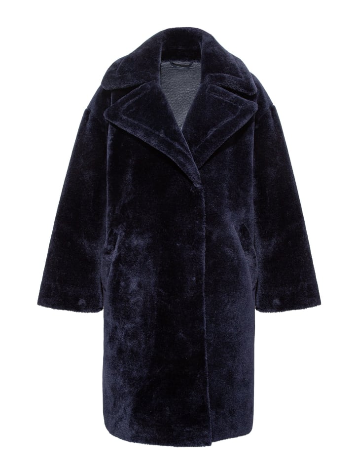 

Элегантное пальто прямого кроя с широкими лацканами синего цвета. Mavi Jeans