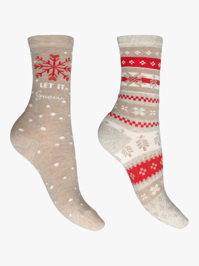 

Носки Cotton Blend Let it Snow Charnos, Pack of 2, Beige/Multi