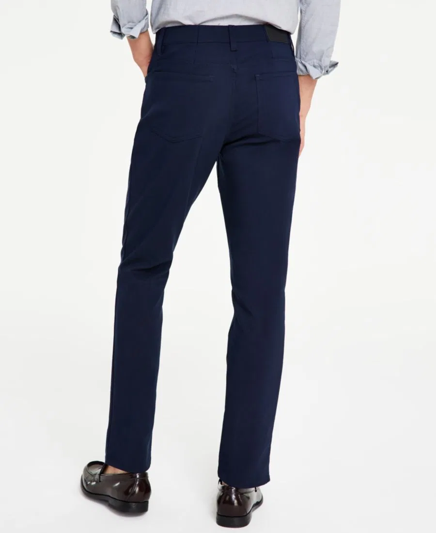 Мужской комплект: брюки CK Move 365 Slim-Fit Performance Stretch и рубашка с длинными рукавами из шамбре Slim-Fit на пуговицах Calvin Klein, синий — фото 4
